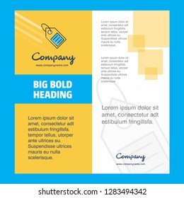 Sale tag  Company Brochure Title Page Design. Company profile, annual report, presentations, leaflet Vector Background