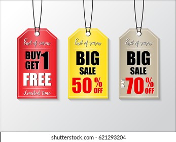 Sale tag design collection with different titles for promotion and discounts. Vector Illustration eps10.