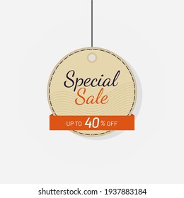 Sale tag discount label 40 off Vector