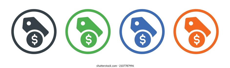 Sale tag with dollar symbol. Price tag label icon vector illustration.