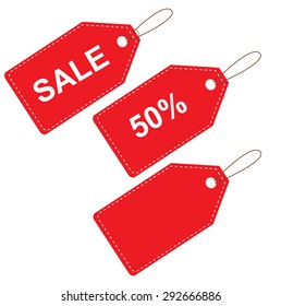 sale tag ,Empty tag and  sale 50% tag on the white background.