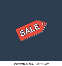 sale tag flat icon vector