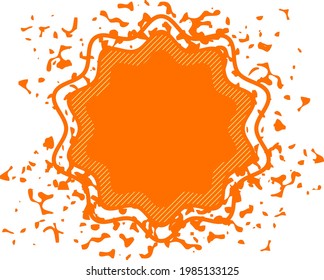 Sale tag with grunge texture. Vector icon for discount in store. Price label. Frame and border for text and photo.