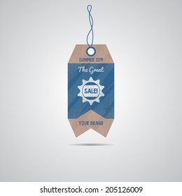 Sale tag, with grunge textures. Stylized sale label for your brand. Easy to edit. Vector illustration - EPS10.