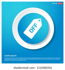 Sale tag icon Abstract Blue Web Sticker Button - vector icon