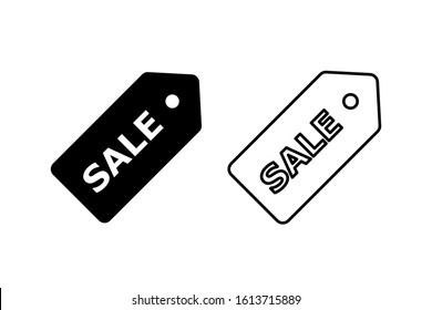 Sale tag icon. Isolated vector sign. Special promotion offer sale tag. Flat outline illustration. Sale offer price sign. EPS 10