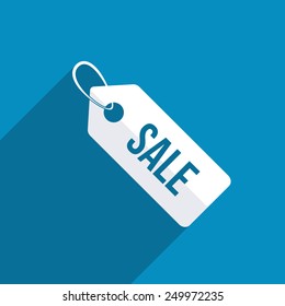 Sale Tag Icon. Modern Design Flat Style Icon With Long Shadow Effect