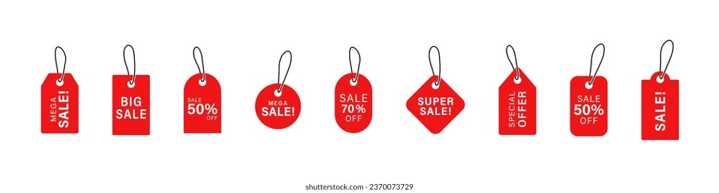 Sale tag icon set. Price tags. Price tag label icon