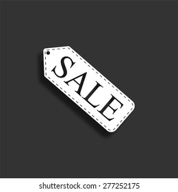 Sale tag icon with shadow - vector illustration