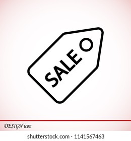 sale tag icon, stock vector illustration flat design style