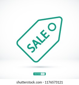 sale tag icon, stock vector illustration flat design style