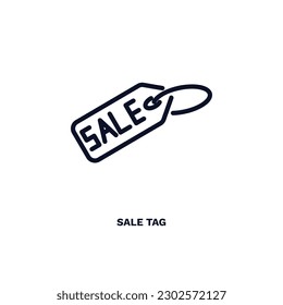 sale tag icon. Thin line sale tag icon from business and finance collection. Outline vector isolated on white background. Editable sale tag symbol can be used web and mobile