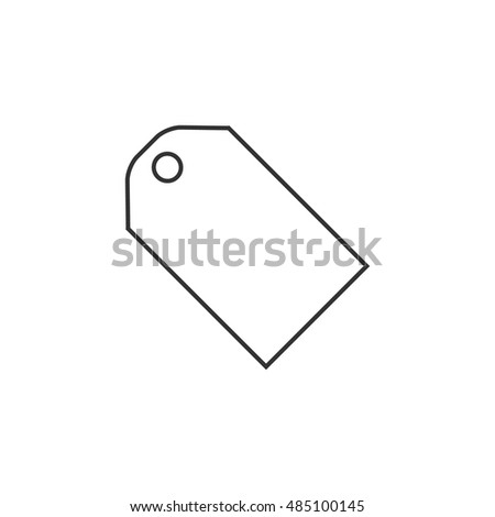 Sale tag icon in thin outline style. Label shopping buying discount rebate