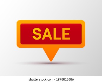 Sale tag isolated on white background. Red sale bubble. Vector sign.