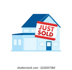 Sale tag. Just sold sign for marketing design. Vector stock illustration.