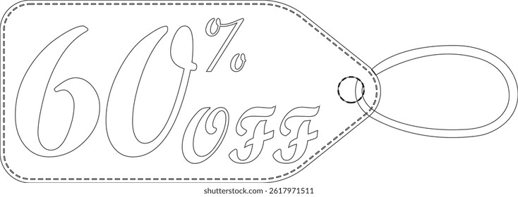 Sale tag line art icon .Various discount stickers, sale badge templates with sale percentage symbols, discount price tag.sales label collection suitable for design promotion media.