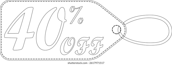 Sale tag line art icon .Various discount stickers, sale badge templates with sale percentage symbols, discount price tag.sales label collection suitable for design promotion media.