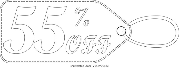 Sale tag line art icon .Various discount stickers, sale badge templates with sale percentage symbols, discount price tag.sales label collection suitable for design promotion media.