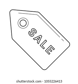 Sale tag line icon isolated on white background. Sale tag Vector line icon of sale tag for infographic, website or app.