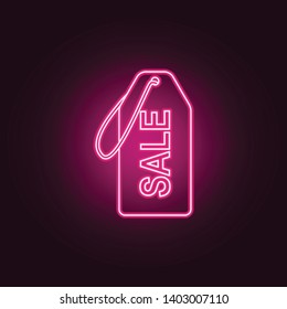 sale tag neon icon. Elements of Sale set. Simple icon for websites, web design, mobile app, info graphics