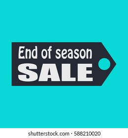 Sale tag on a light blue background. End of season. Vector, eps10
