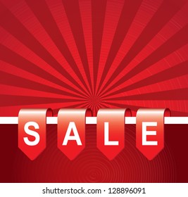 Sale tag over red line background vector illustration