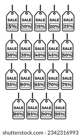 Sale tag pack icon sign