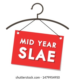 Sale tag. sale poster design. wallpaper. sale label. Hangers. mid year sale poster.