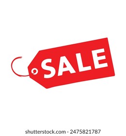 sale tag in red color
