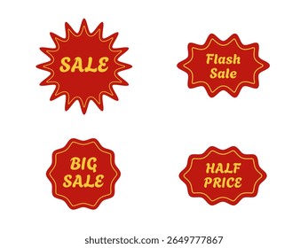 Sale tag. Red sale web banner. Flash sale, big sale, half price.