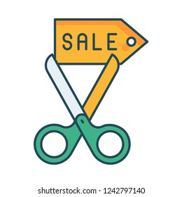 sale  tag  scissor 