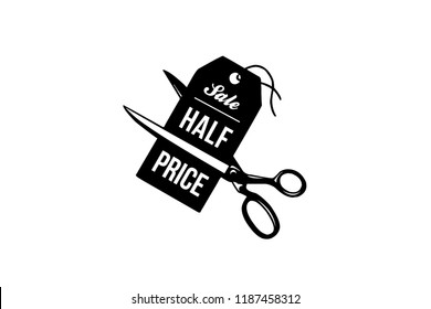 Sale tag scissors