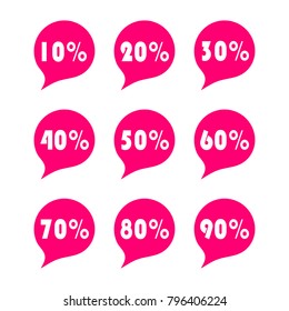 Sale tag set. Sale percent tag Vector illustration on white background