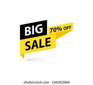 Sale tag. Special offer, big sale, discount, best price, mega sale banner. Shop or online shopping. Sticker, badge coupon store Vector Illustration