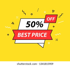 Sale tag. Special offer, big sale, discount, best price, mega sale banner. Shop or online shopping. Sticker, badge coupon store Vector Illustration