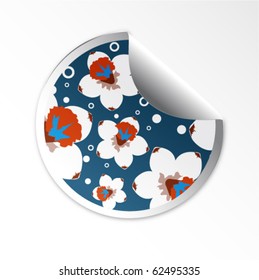 Sale tag stickers . Flower