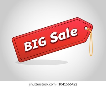Sale tag with text -BIG Sale. Vector label for design banners, flyers, Offer in a Game. Isolated on white background.
