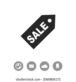 SALE tag vector black simple icon