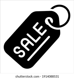 sale tag vector glyph icon, shopping and discount sale icon.