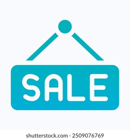 Sale Tag Vector Icon, Sale Label Icon. Isolated Silhouette Gradient Vector Icon. 