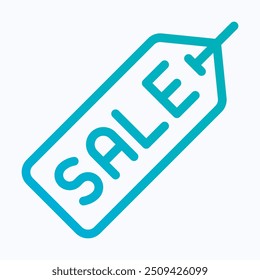 Sale Tag Vector Icon, Sale Label Icon. Isolated Lineal Gradient Icon.