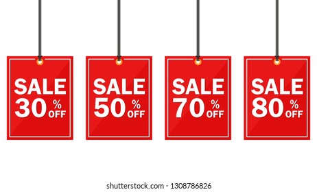 Sale tag vector. sale tag set.
