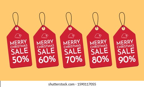 Sale tag vector set. Merry Christmas sale tag vector set.