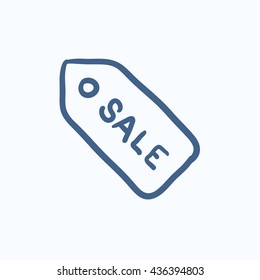 Sale tag vector sketch icon isolated on background. Hand drawn Sale tag icon. Sale tag sketch icon for infographic, website or app.