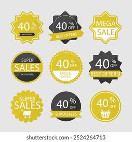 sale tags with sale 40 percent text