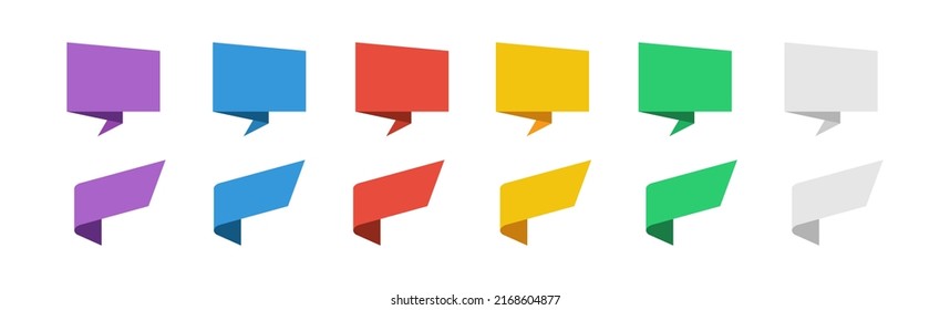 Sale tags banner collection. Vector isolated illustration. Color ribbon banners set.