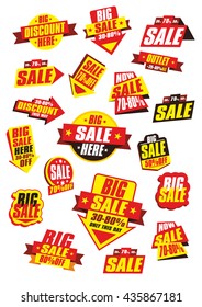 Sale tags. Sale banners set. Shopping.