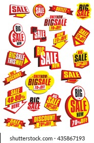 Sale tags. Sale banners set. Shopping.