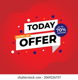 Sale tags or banners set with text Today Offer