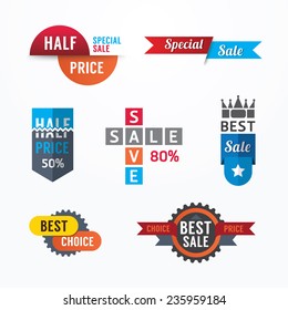 Sale tags banners vector set. Design concept for mobile shopping online payments,digital marketing.graphic or website layout and mobile applications.